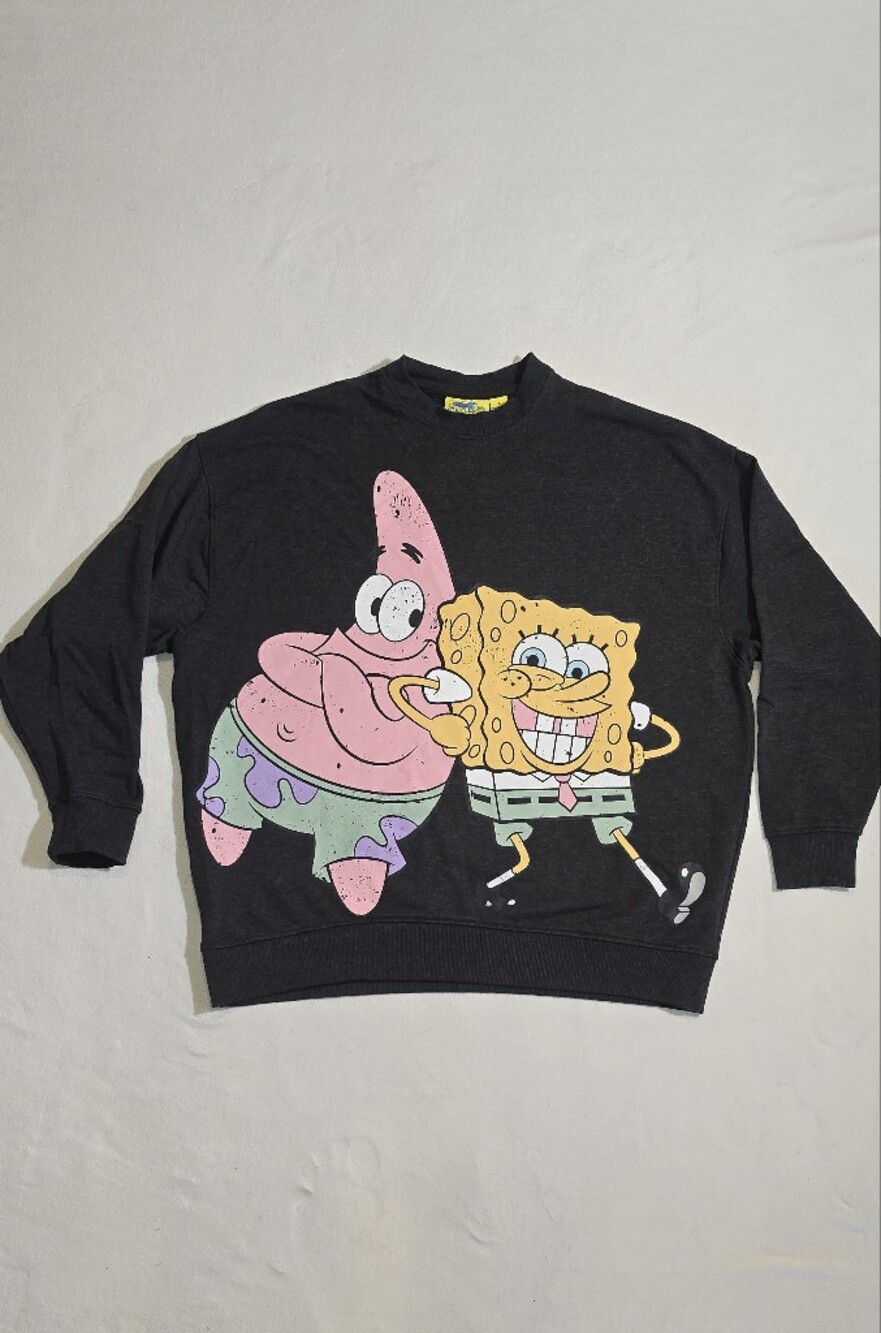 SpongeBob SquarePants Patrick Star Primark Charcoal Grey Sweatshirt Size S